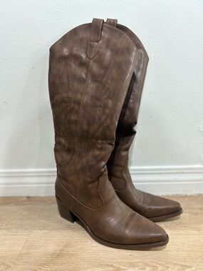 Women's Brown Western Knee-High Boots Size 9